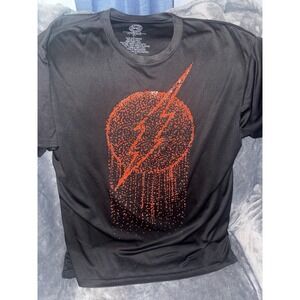 DC Comics Original Men's The Flash Graphic T-shirt Black textured Size L